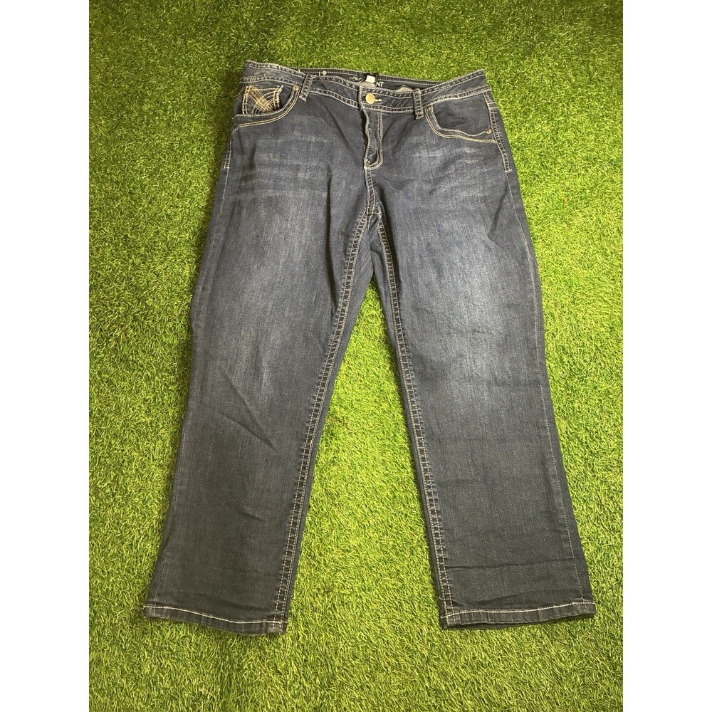 Lane Bryant Genius Fit Crop Jeans Women’s Size 18 Dark Wash Stretch Denim